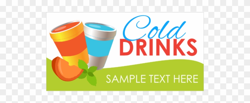Cold Drinks Basic Vinyl Banner - Graphic Design Clipart