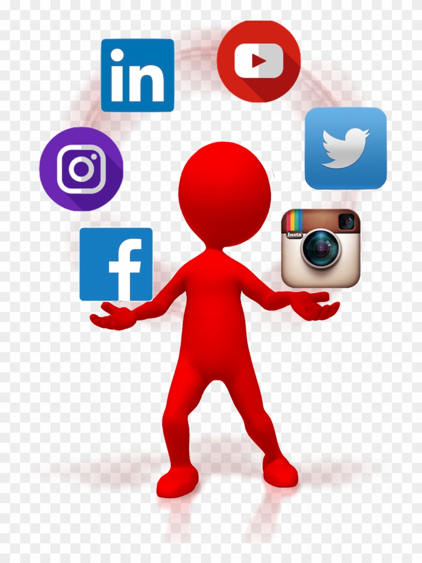Juggling Multiple Social Media Accounts Clipart , Png - Social Media Icons Circle Transparent