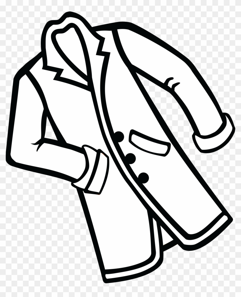Free Clipart Of A Coat - Coat Black And White - Png Download