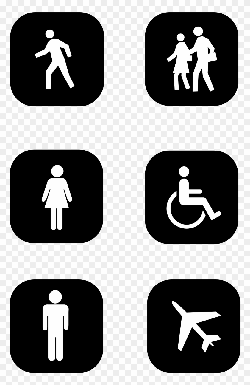 Black White Icon Men Women Png And Psd - Sign Clipart