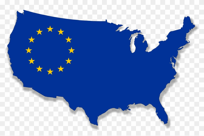 Us-europe Flag Map Clip Art Download - Port Of New Orleans On Map - Png Download