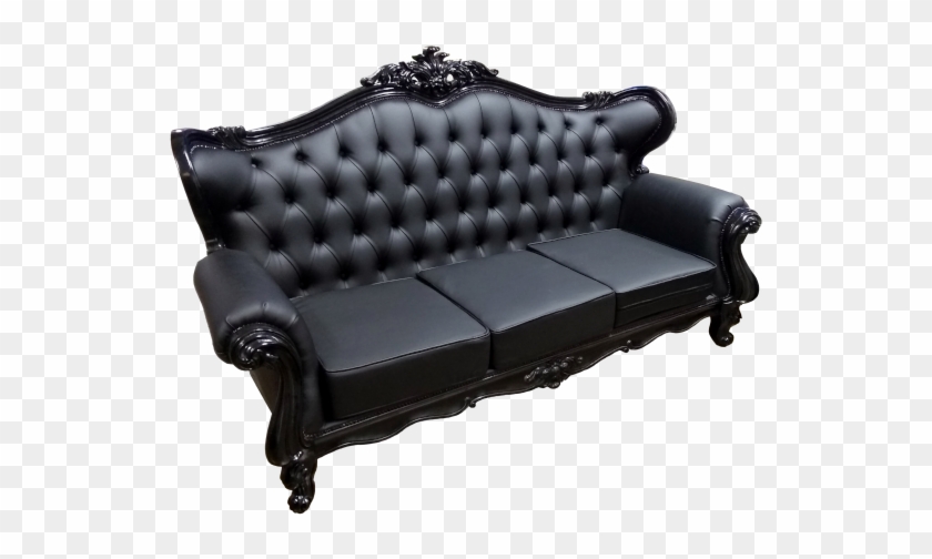 Black Victorian Sofa Black Leather Victorian Couch Hd Png