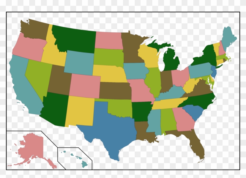 File Color Us Map With Borders Svg Wikimedia Commons - You Guys Vs Yall Map Clipart #3293863