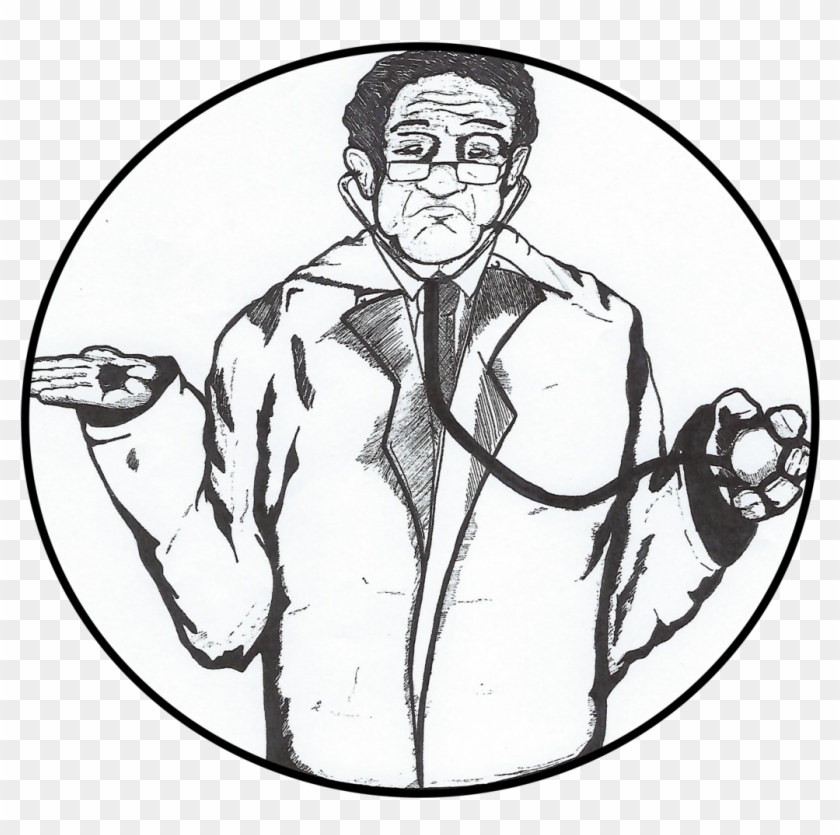 File - Shrugdocbrewcologo - Doctor Wondering In Black And White Drawing Clipart #3294451