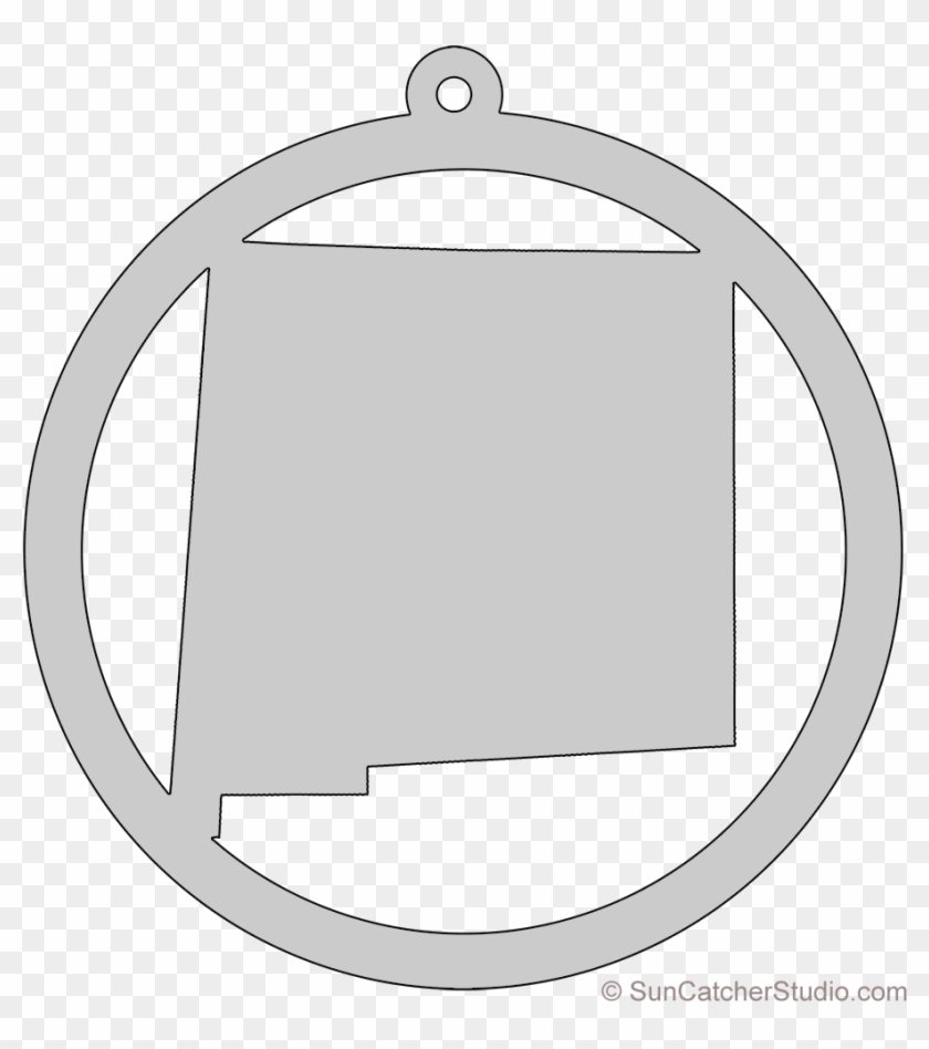 New Mexico Map Circle Free Scroll Saw Pattern Shape - Circle Clipart