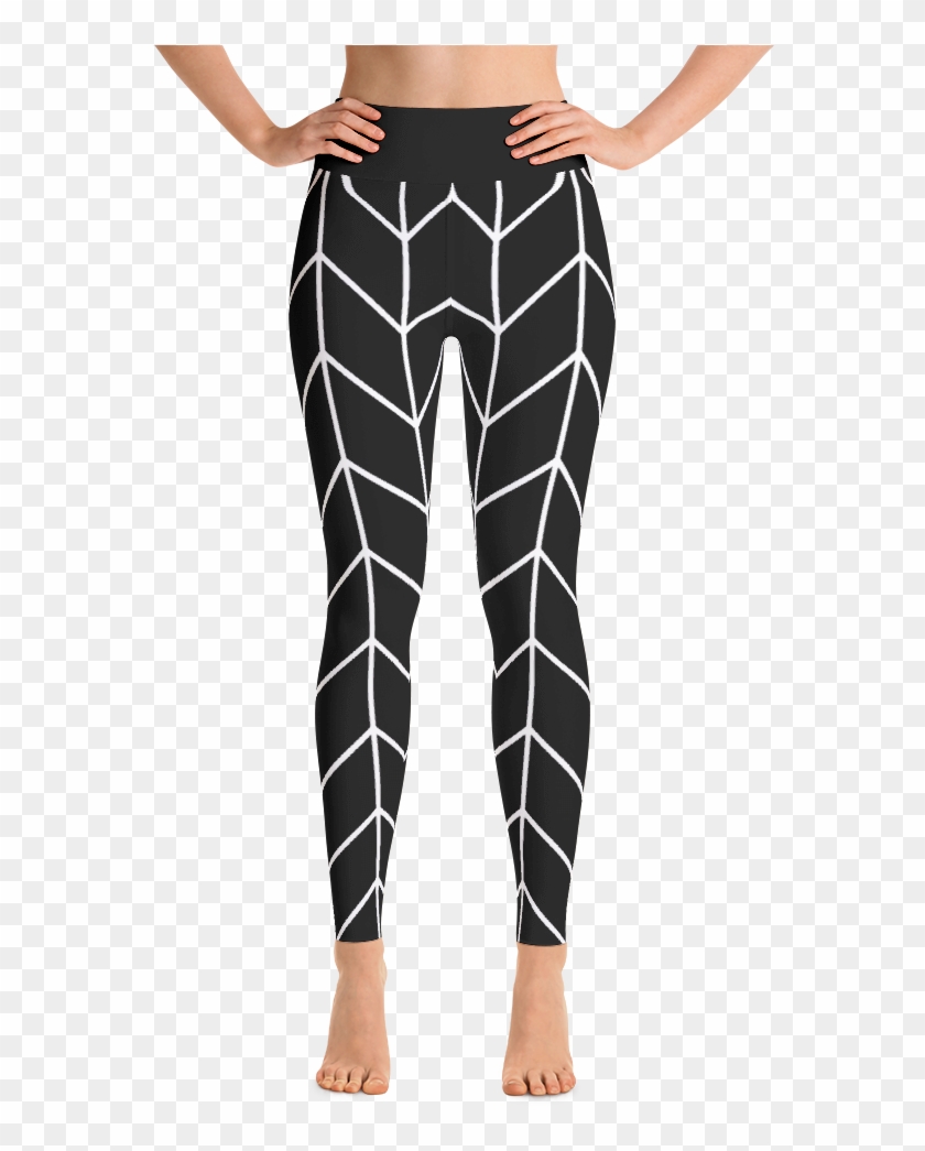 Black Chevron Yoga Leggings - African Yoga Pants Clipart