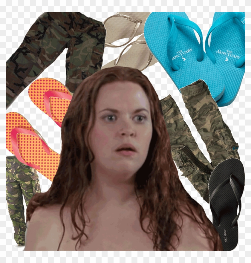 Army Pants Flip Flops Army Pants And Flip Flops Mean - Girl Clipart #3297059