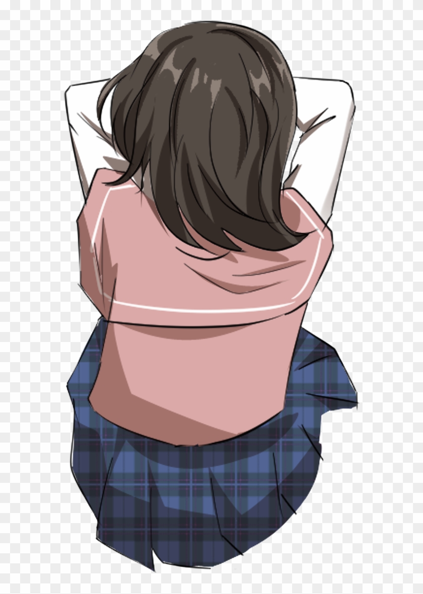 Cartoon Illustration Manga Character Girl Png And Psd - Gambar Kartun Merenung Clipart