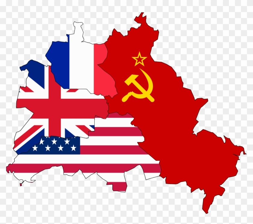 Flag Map Of Occupied Berlin - Occupation Zones In Berlin Clipart #3298178