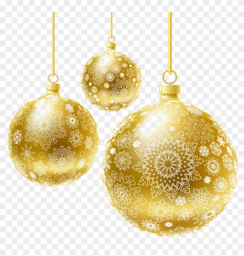 Christmas New Year Golden Ball - Gold Christmas Ball Vector Clipart #3298683