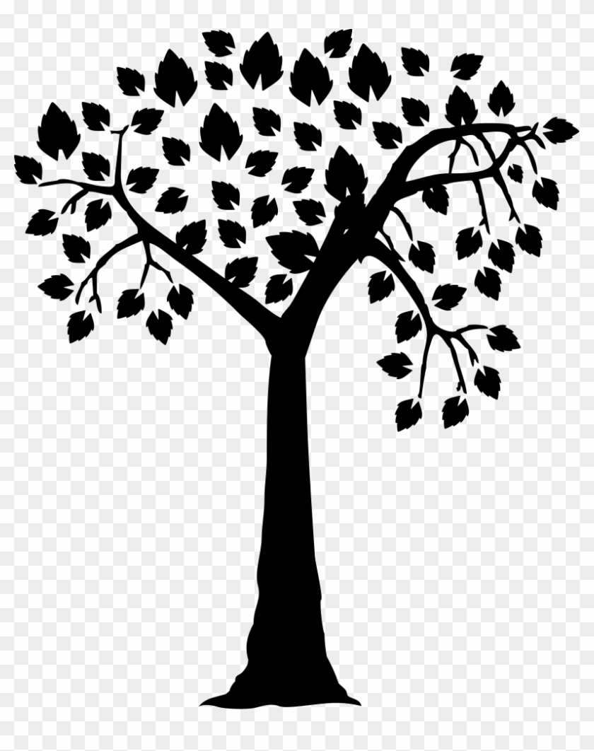 Romantic Tree Shape With Heart Shaped Leaves Comments - Free Svg File Tree Clipart