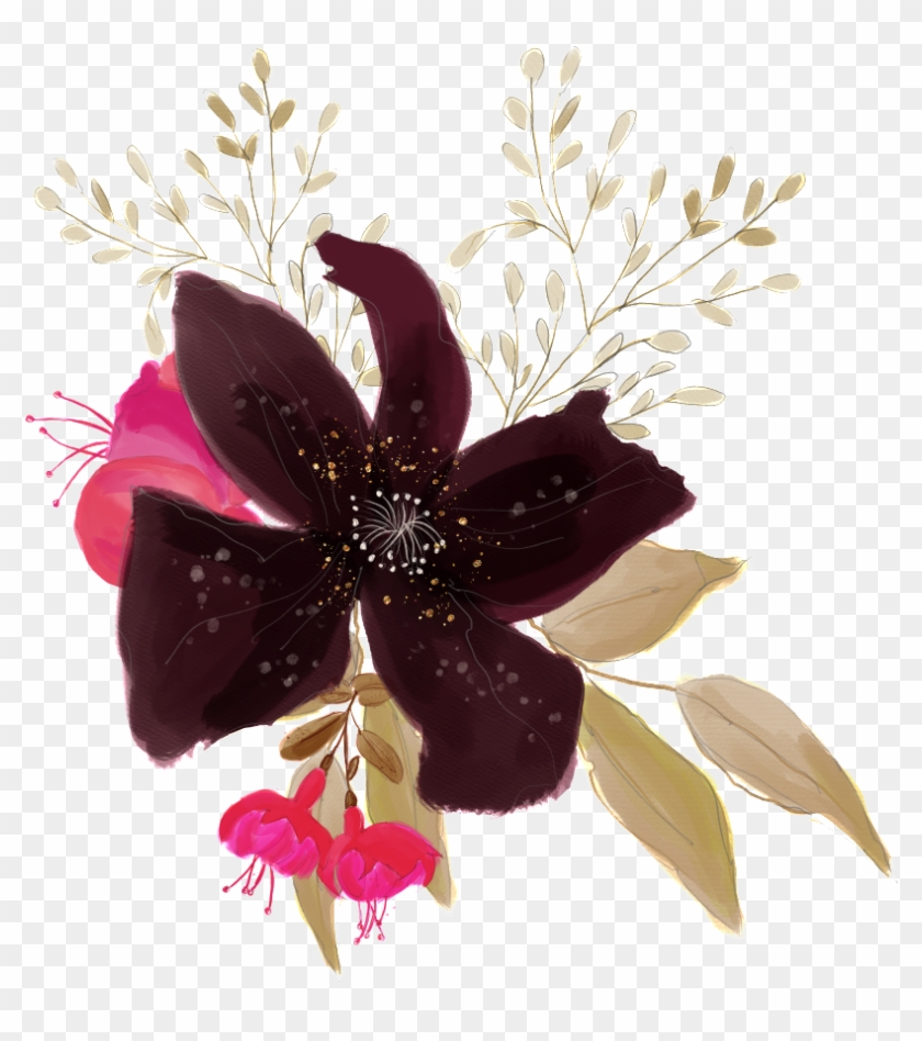 Brown Black Flower Transparent Decorative - Illustration Clipart