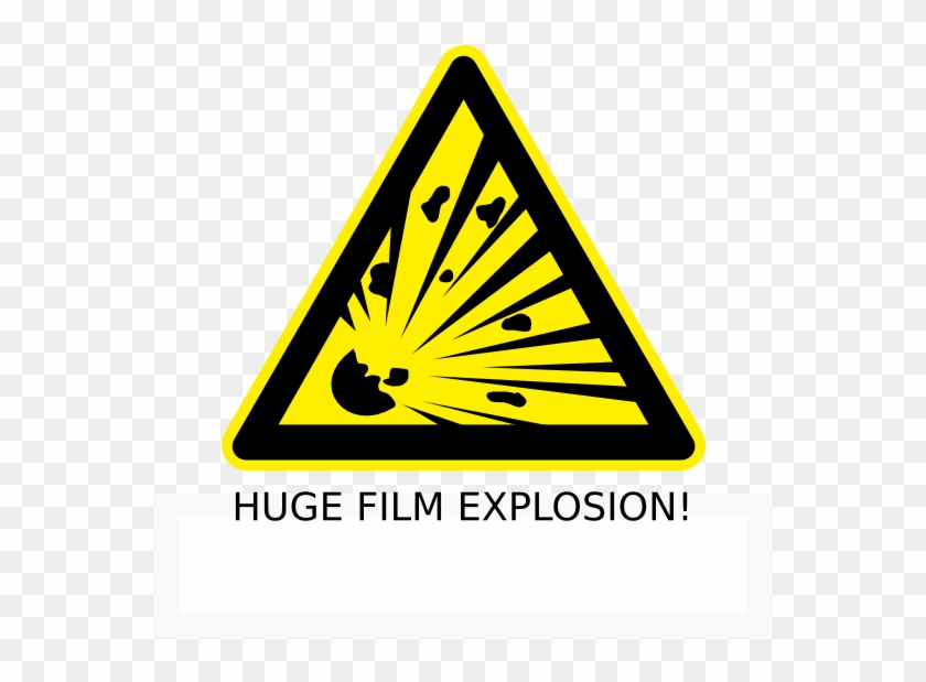 Huge Film Explosion Clip Art - Caution Fire And Explosion - Png Download #3299280