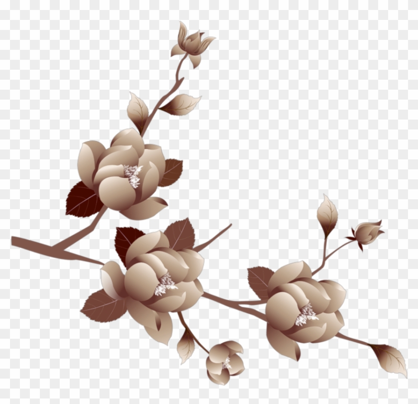 #flower #vintage #flowers #garden #brown #gold #nature - Background Flower No Background Clipart