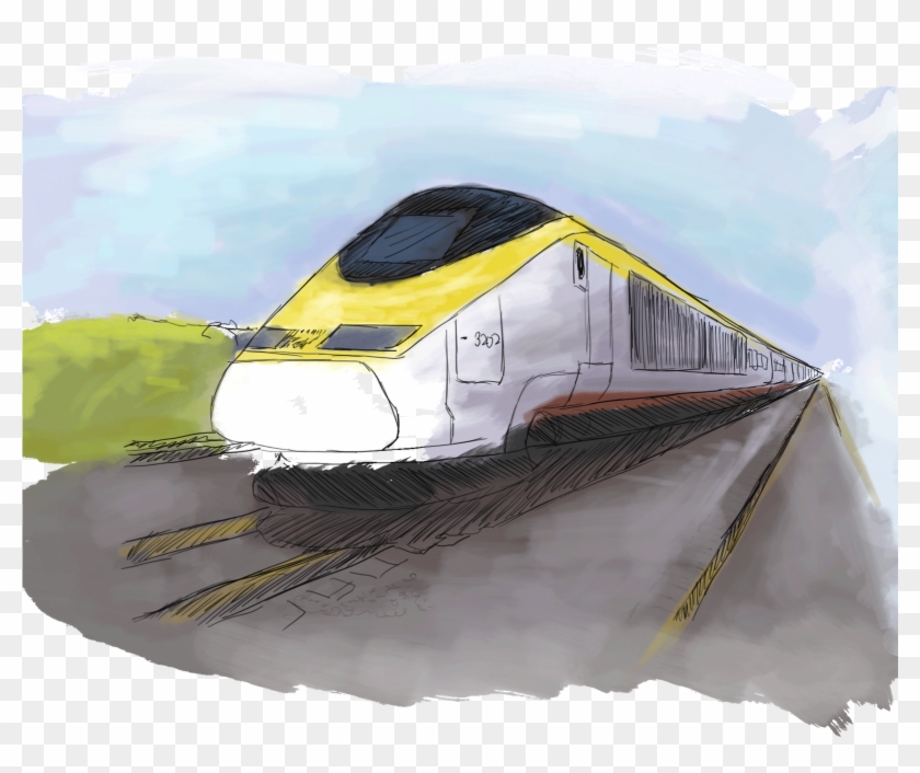 Bullet Train , Png Download - Painting Clipart