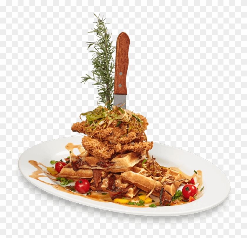 Andy's World Famous Fried Chicken Waffle Tower - Hash House A Go Go Menu Clipart