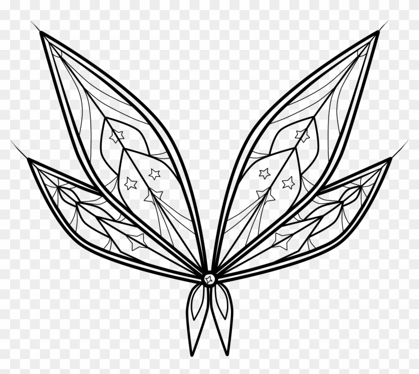 Collection Of Free Wing Vector Fairy - Fairy Wings Line Art Clipart