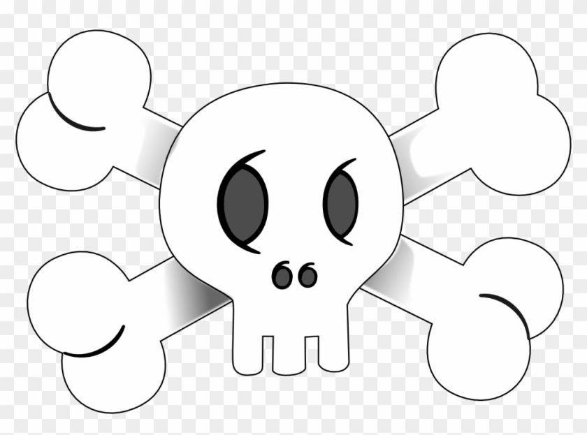 Skull And Cross Bones Stencil - Cartoon Clipart