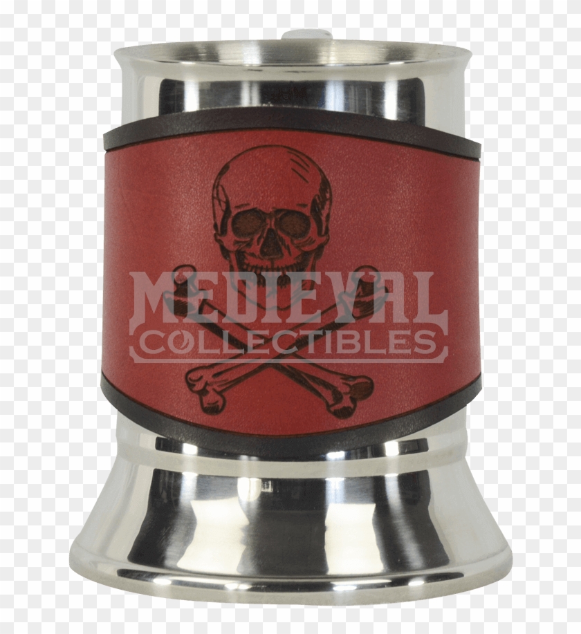 Skull & Crossbones Tankard With Leather Wrap - Emblem Clipart #331001