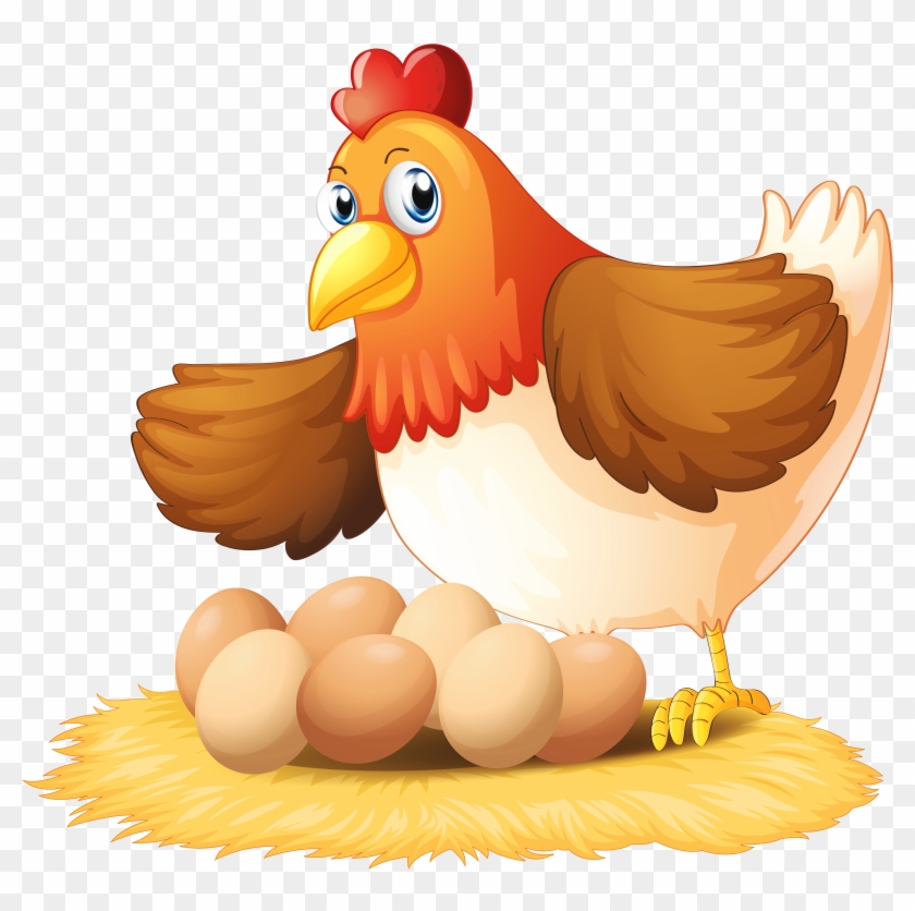 Hen With Eggs Png Clipart - Hen Eggs Clipart Transparent Png