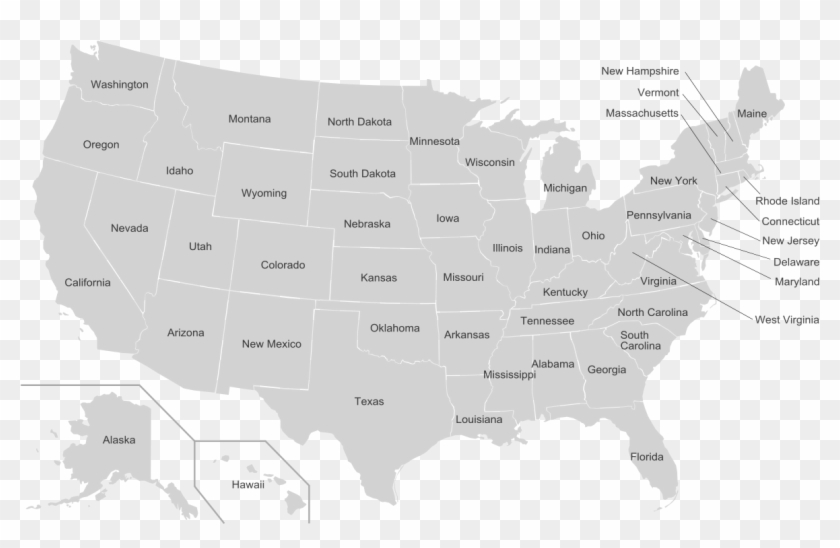 Map Of Usa States Wikipedia U S State - Us States Map Svg Clipart #331423