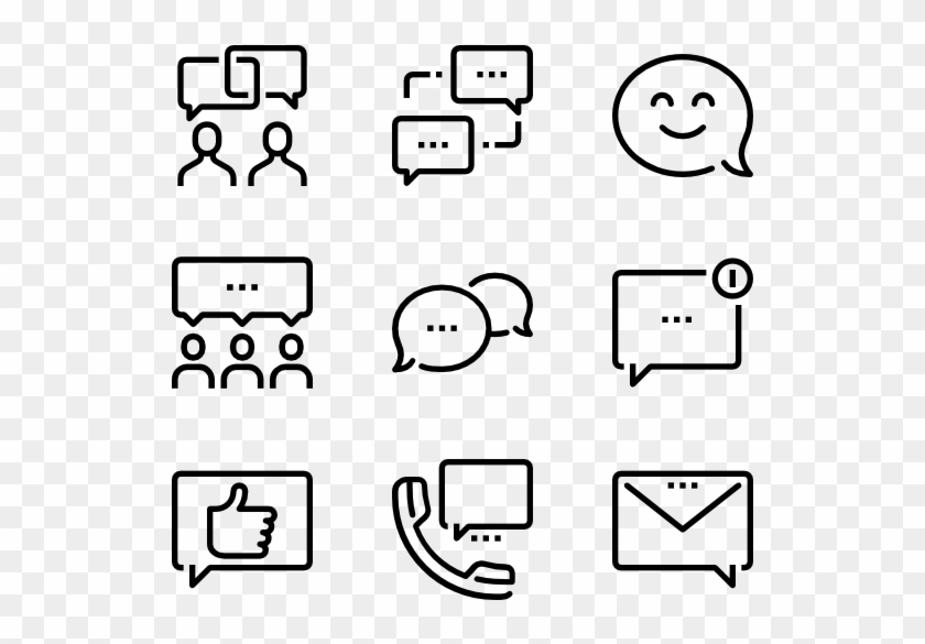 Message Bubbles - Web Design Line Icon Clipart #332200