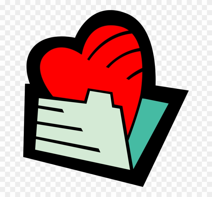 Vector Illustration Of File Folder With Romantic Love Clipart