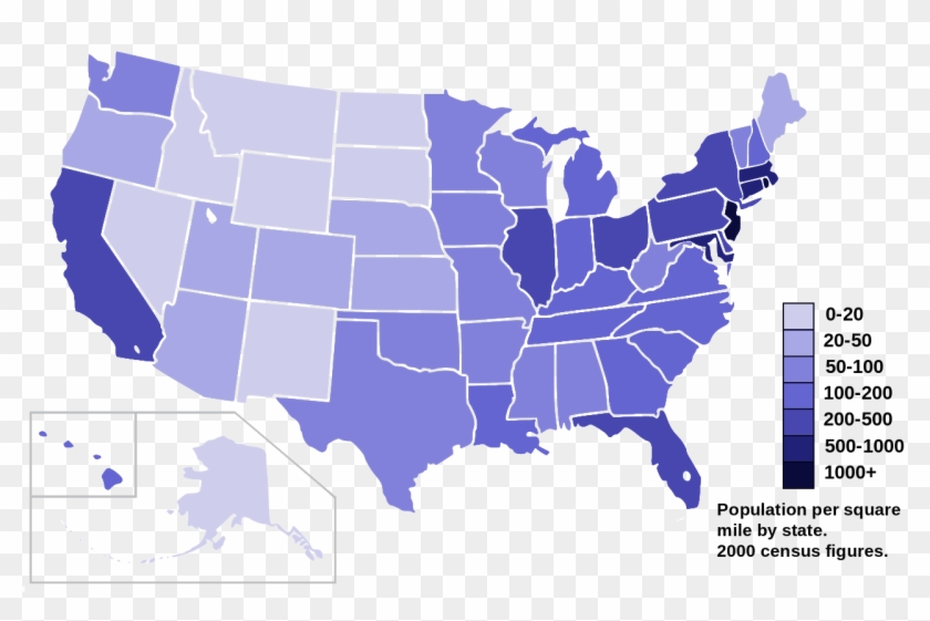 United States Population Map By State Us 1958 2014 - John F. Kennedy Library Clipart #332410