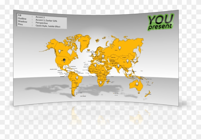 Powerpoint Interactive Maps Berab Dglev Co World - 7 Continents Of The World Clipart #332475