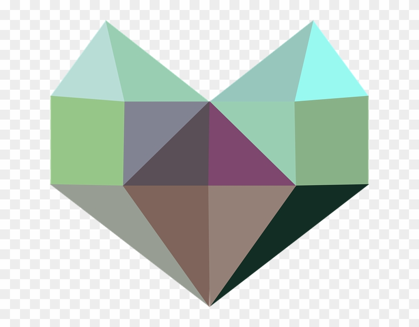 Heart, Graphics, Vector, Green, Violet, 3d - ภาพ กราฟฟิก เวก เตอร์ Clipart #332610