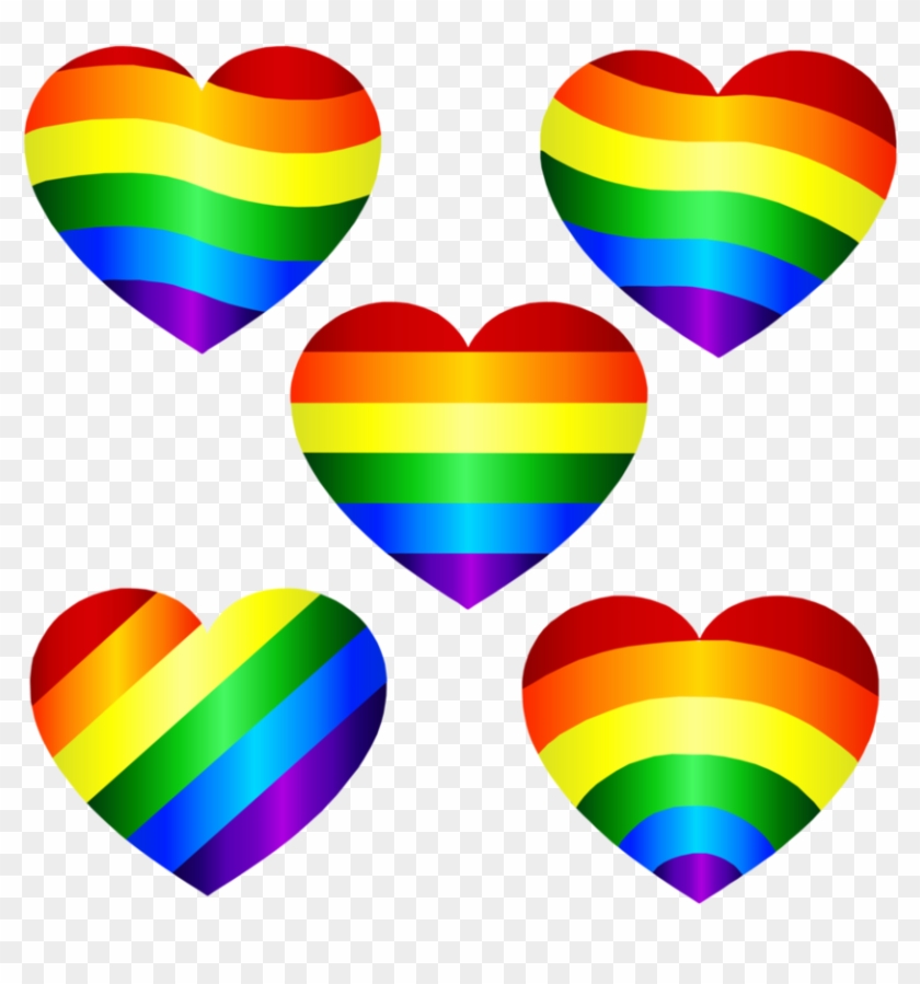 Rainbow Hearts, Vector Set, Done In 2015, Via Illustrator - 3d Rainbow Heart Png Clipart