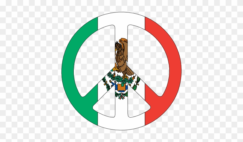 Mexican Flag Clipart - Peace Mexico Flag - Png Download