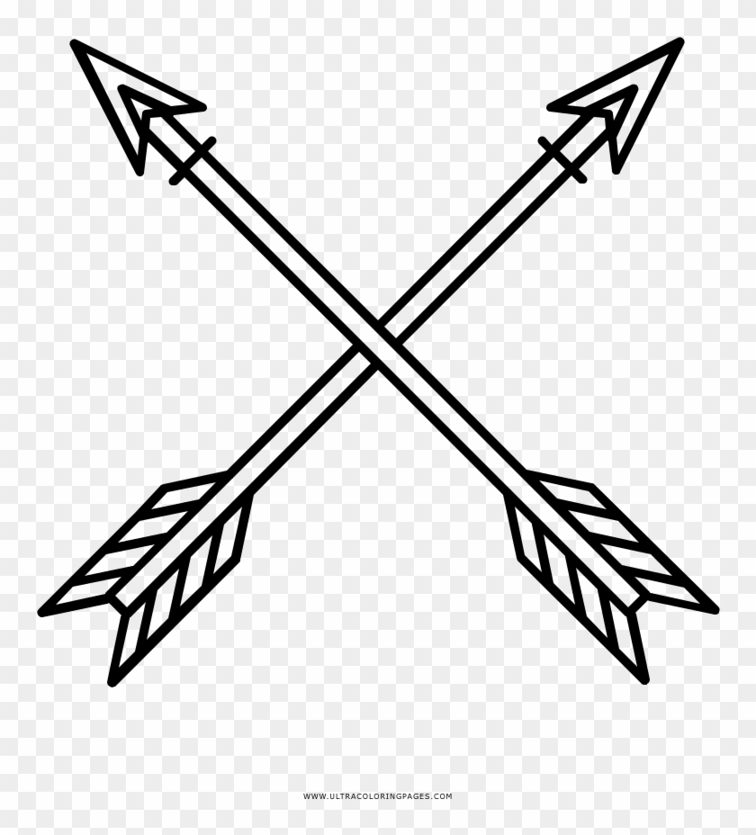 Arrows Coloring Page - Crossed Arrows Clipart - Png Download #333154