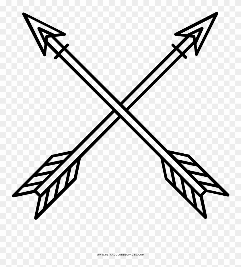Arrows Coloring Page - Crossed Arrows Clipart - Png Download