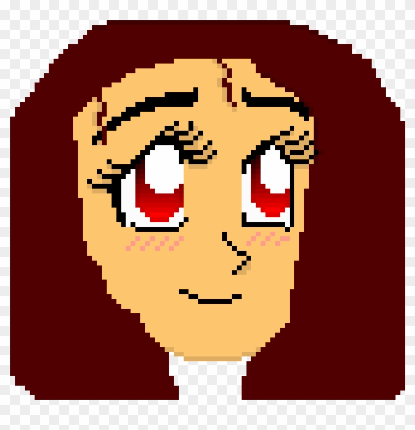 Anime Face Frisk - Anime Pixel Art Transparent Clipart