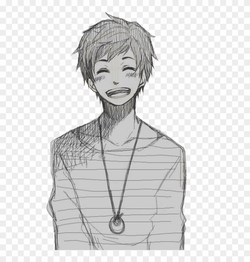 Animeboy Animemale Smile Laugh - Draw Anime Face Male Clipart #333688