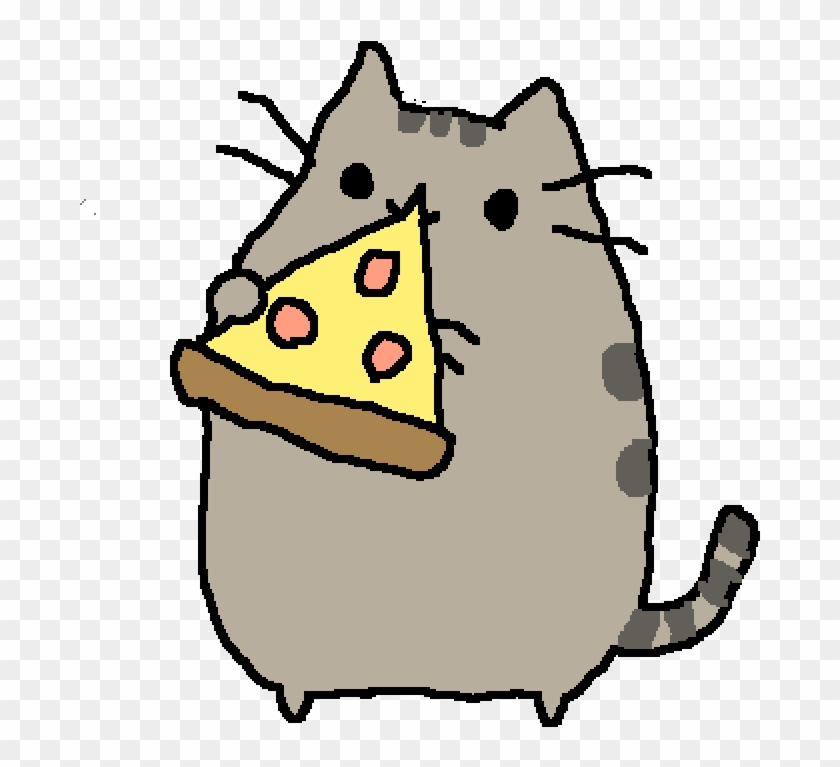 Cat Eating Pizza Png - Pusheen Eating Pizza Clipart #334204