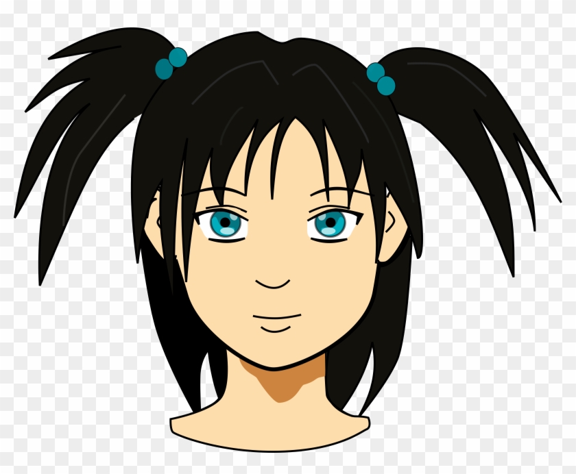 Anime Face Cliparts - Girl Head Clipart - Png Download #334431