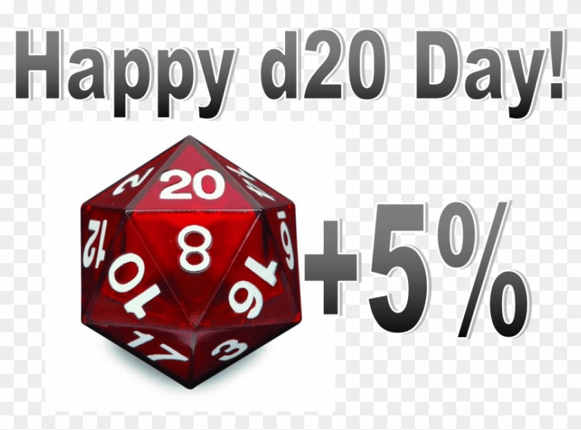 Happy D20 Day - D&d Dice Transparent Background Clipart #334478