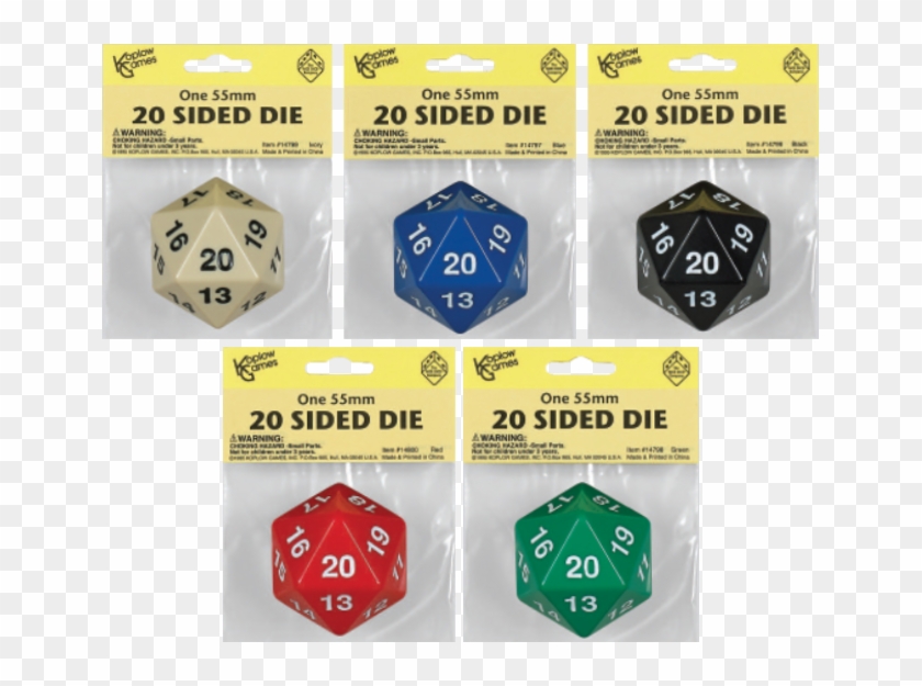 Koplow D20 55mm Spin Down Dice Set Of - Yellow Spindown Dice Clipart