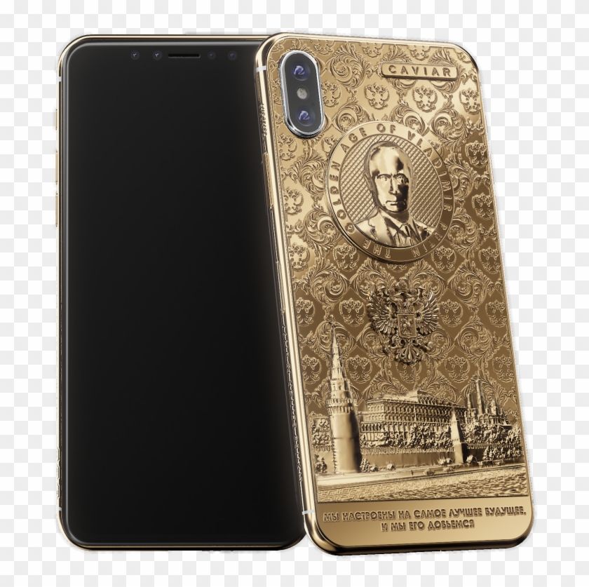 Golden Iphone X With Putin Portratit - Iphone X Putin Edition Clipart
