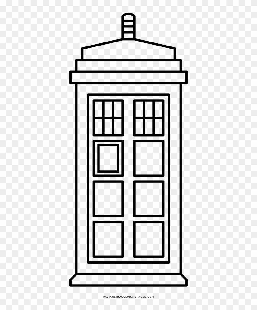 Tardis Coloring Page - Illustration Clipart