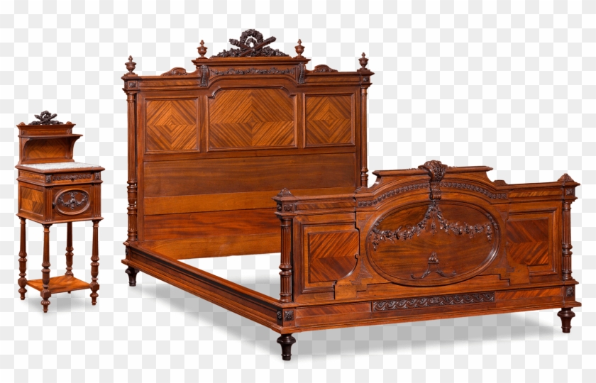 Bed Frame Antique Wooden Bed Uk White Frame Antique - Furniture Clipart #336143