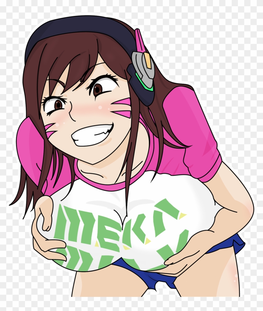 #overwatch #dva #sticker #funny #anime - Meka Milk Clipart