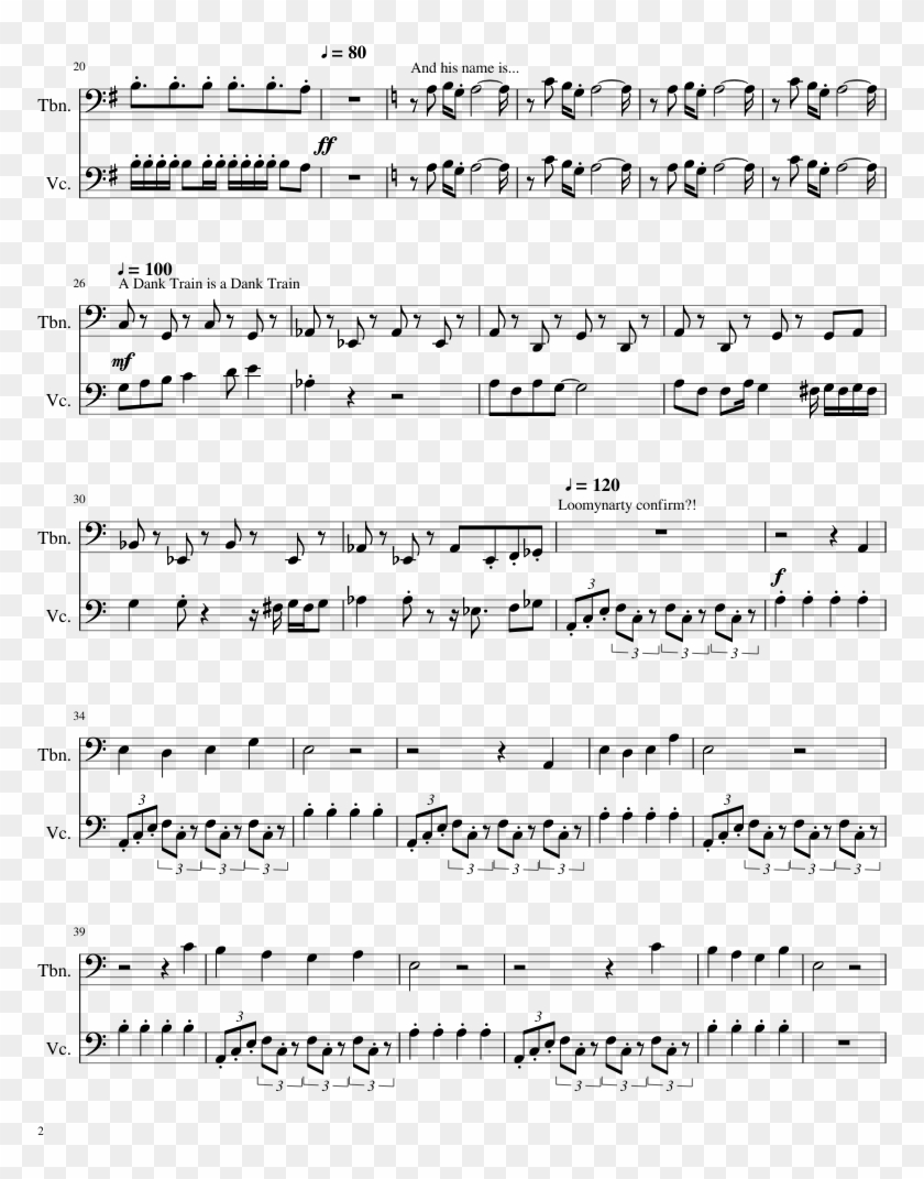 The Mlg Medley Sheet Music 2 Of 6 Pages - Sheet Music Clipart