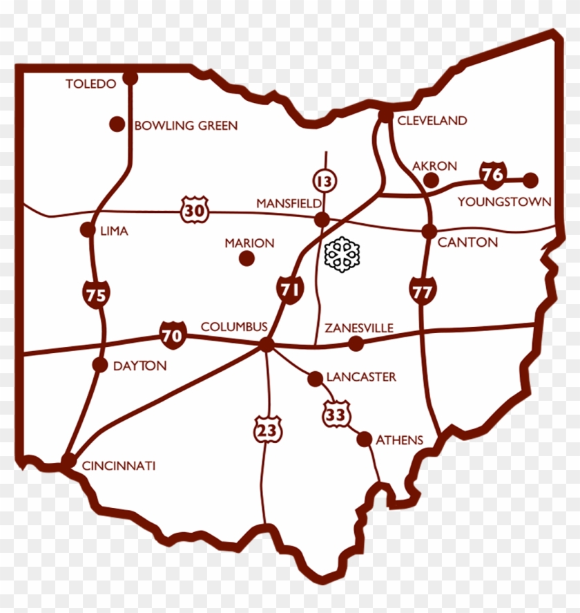 Snow Trails Location On Ohio Map Map Clipart (336401) PikPng