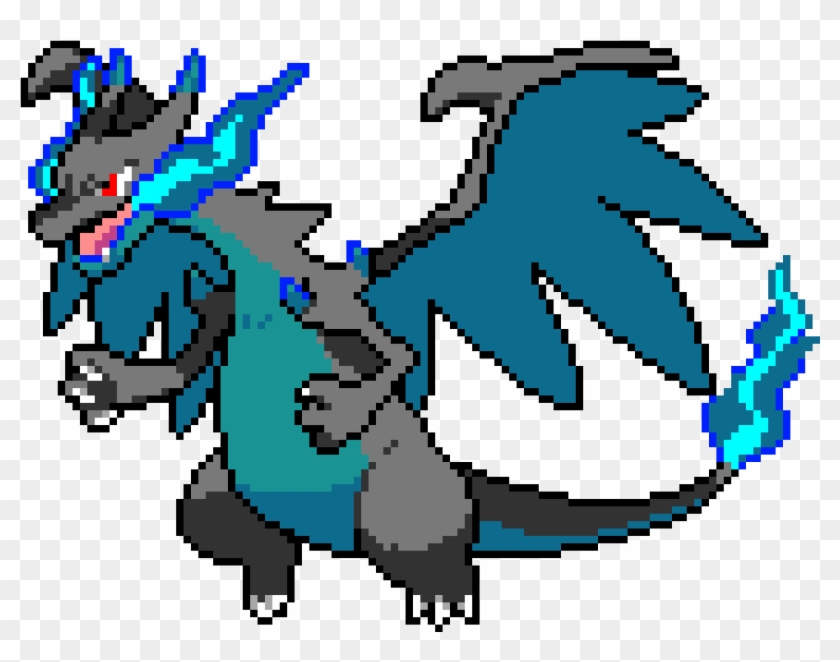 Mega Charizard X Pixel Art Clipart