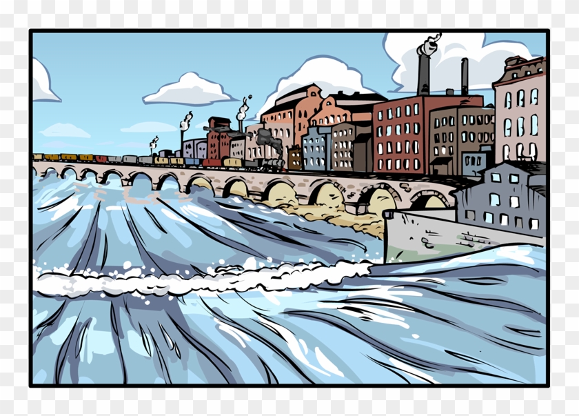 The View Shifts To The Mississippi River And Saint - St Anthony Falls Animated Clipart