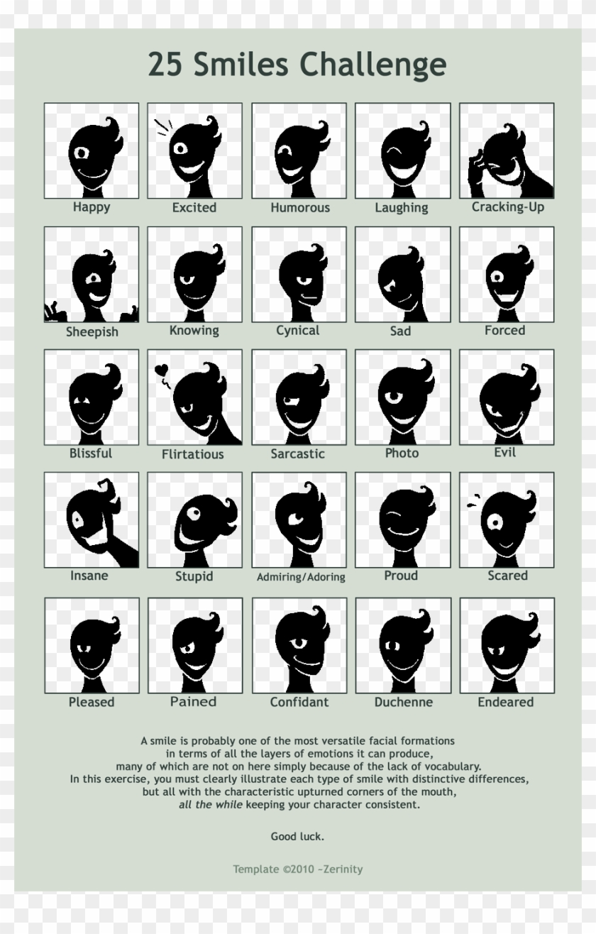 Artist's Block Got Me Looking For A Challenge, And - Types Of Smile Drawing Clipart