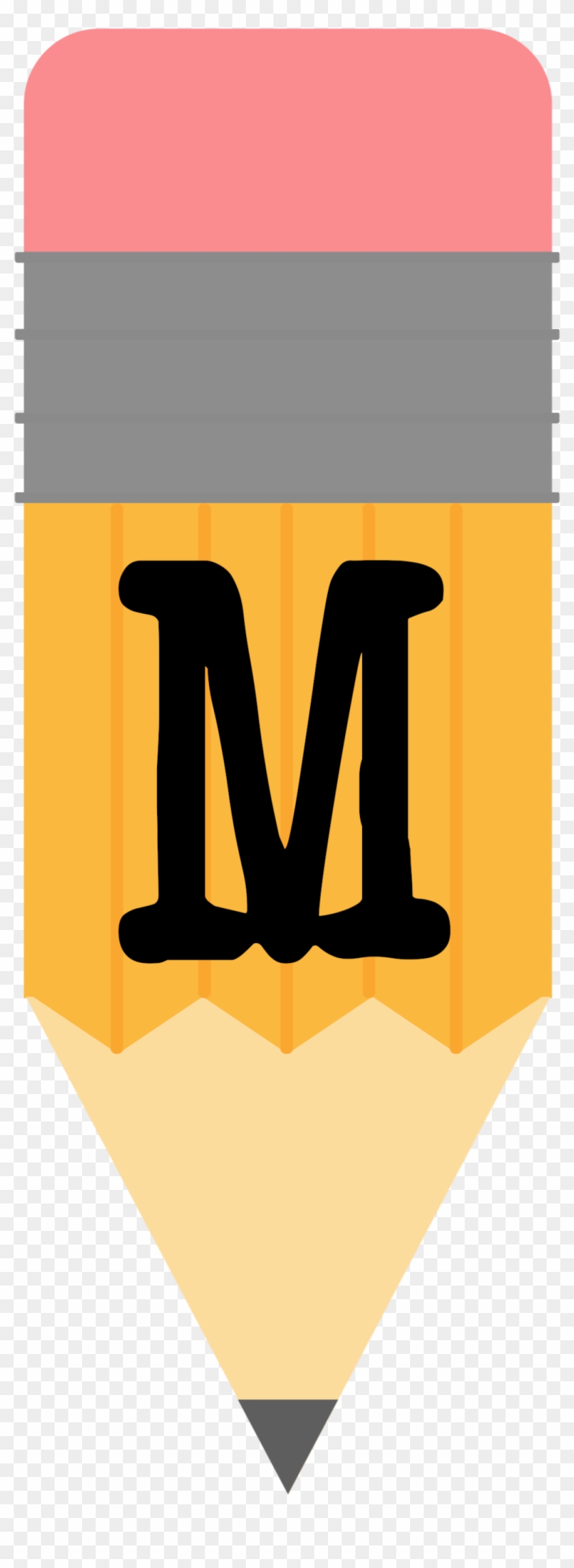 Pencil Alphabet Banner M - Back To School Door Decorations Pdf Clipart